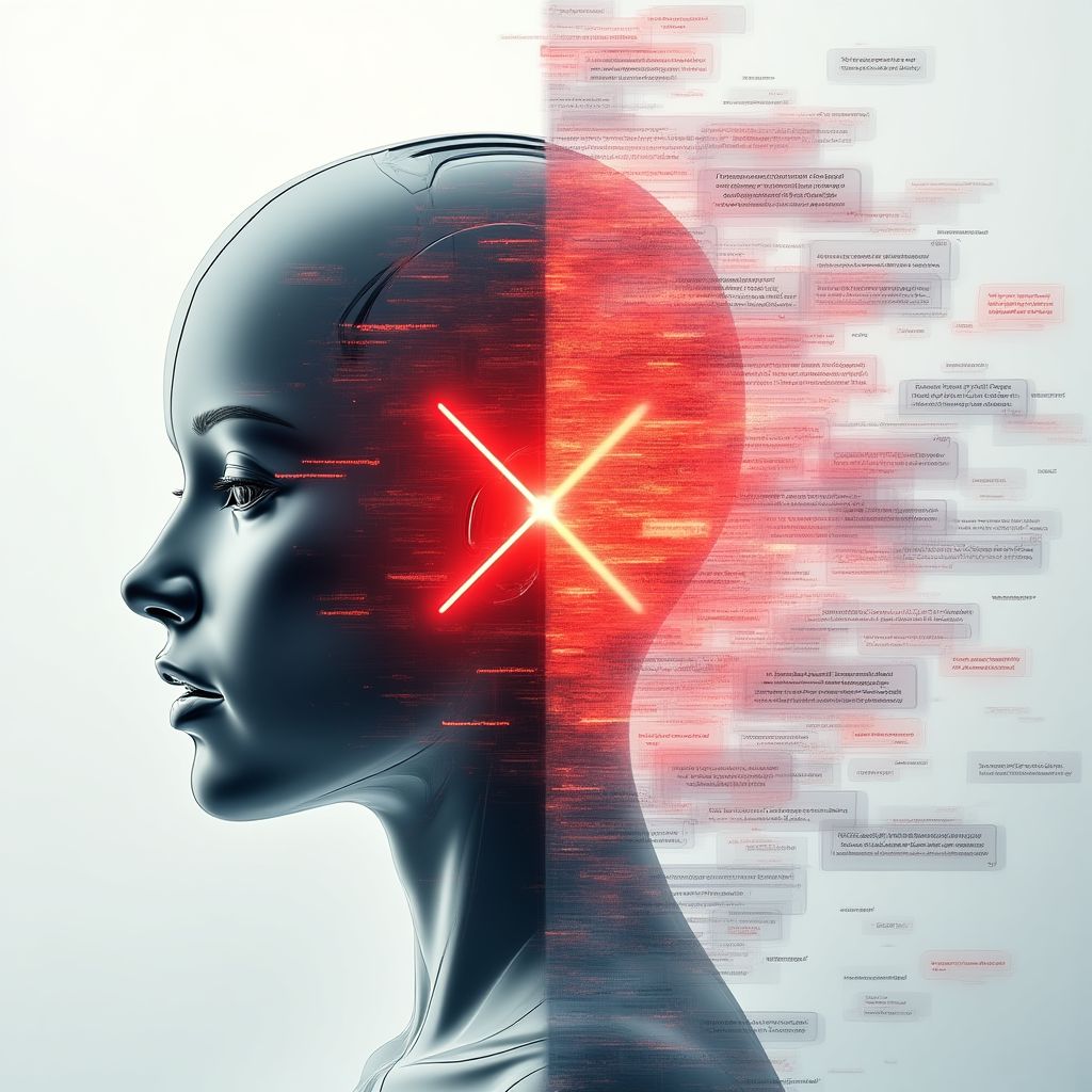 Abstract comparison of a generic, hallucinating AI chatbot versus an accurate RAG AI retrieving verified company data.