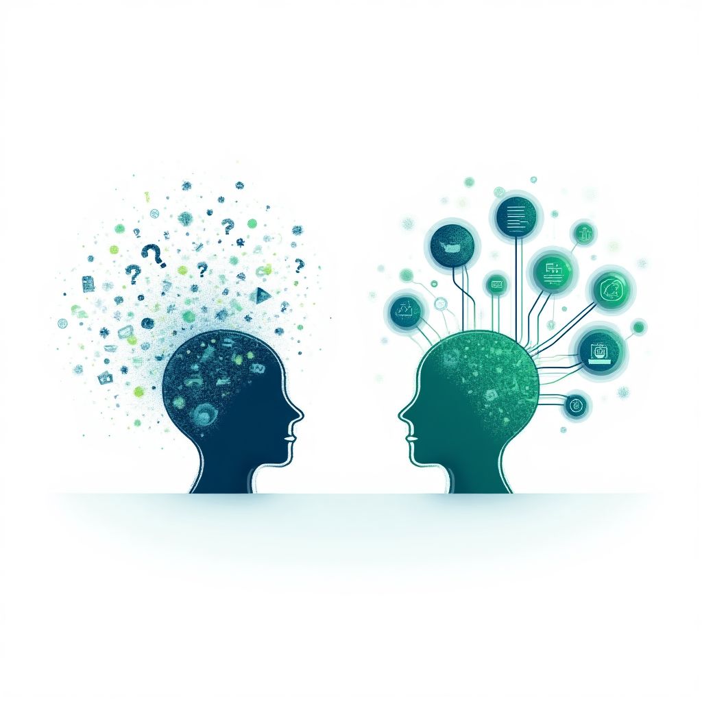 Abstract art showing a brain-like network of connected data points.